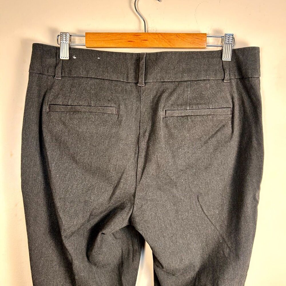 LOFT Outlet Curvy Skinny Ankle Pants Womens 12 Black Stretch Flat Front Casual - Picture 6 of 10